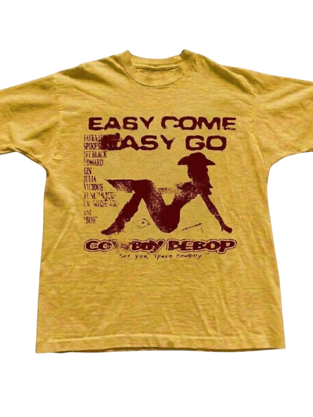 Gildan Cowboy Bebop "Easy Come Easy Go" Yellow Graphic Tee